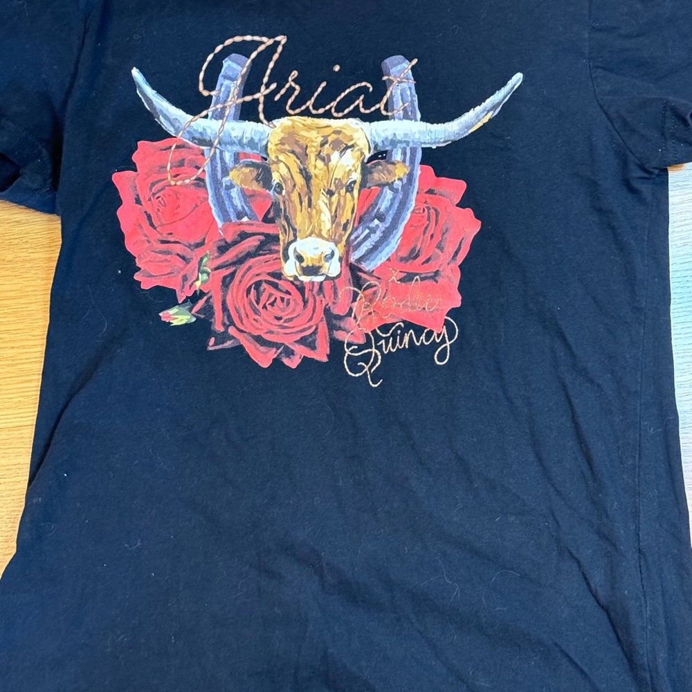 Girl’s Ariat Black T-Shirt Size XL Western Nashville casual rodeo ready